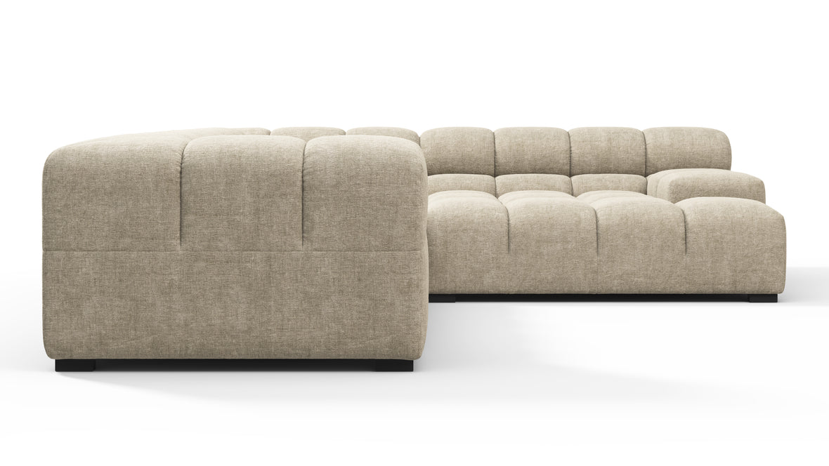 Tufted - Tufted Sectional, Right Corner, Beige Gray Chenille