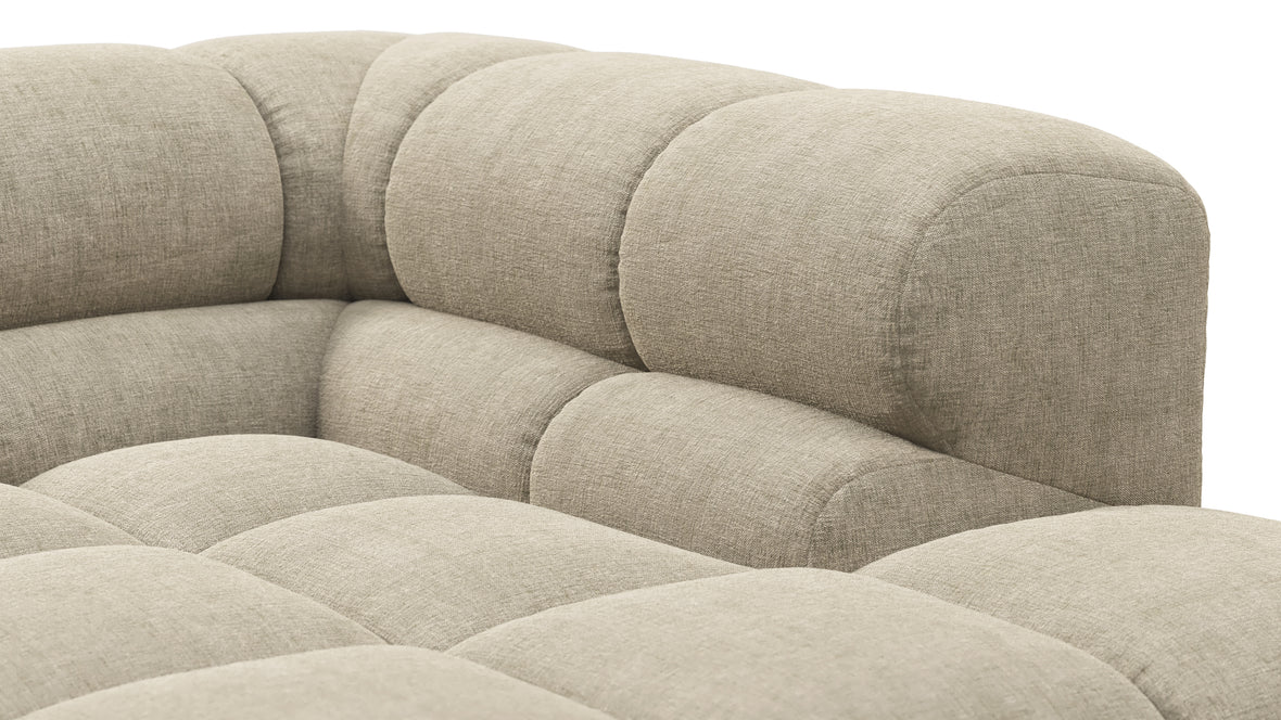 Tufted - Tufted Sectional, Small L, Left, Beige Gray Chenille