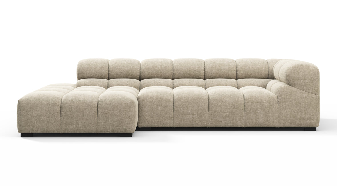 Tufted - Tufted Sectional, Small L, Left, Beige Gray Chenille