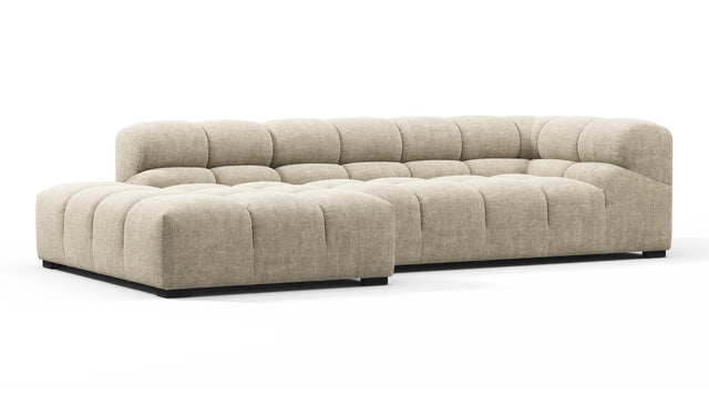 Tufted - Tufted Sectional, Small L, Left, Beige Gray Chenille