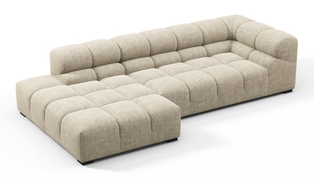 Tufted - Tufted Sectional, Small L, Left, Beige Gray Chenille