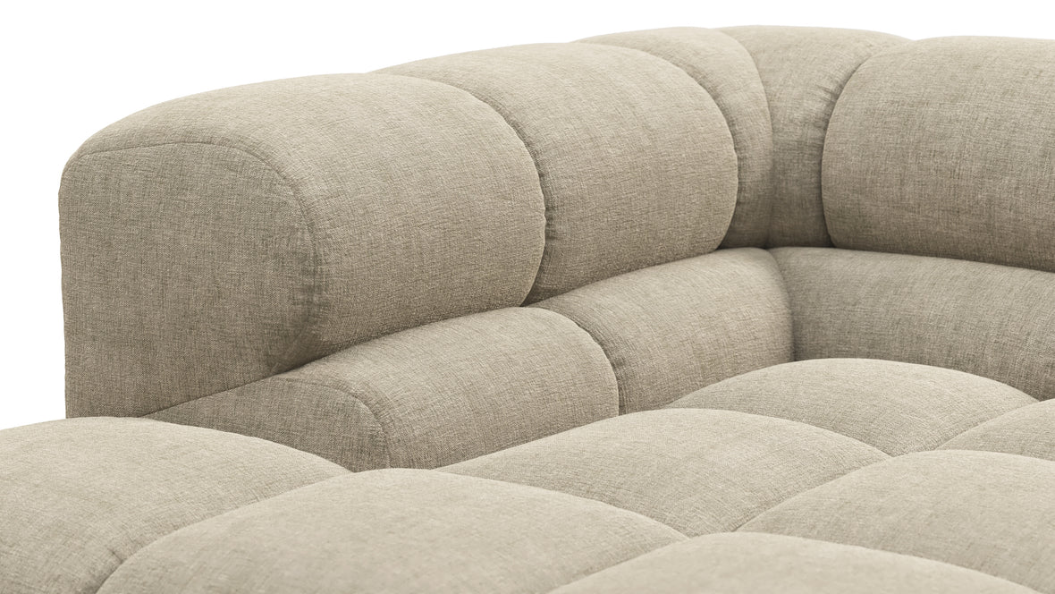 Tufty - Tufty Sectional, Small L, Right, Beige Gray Chenille