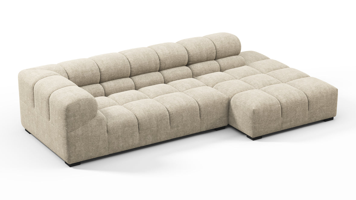 Tufty - Tufty Sectional, Small L, Right, Beige Gray Chenille