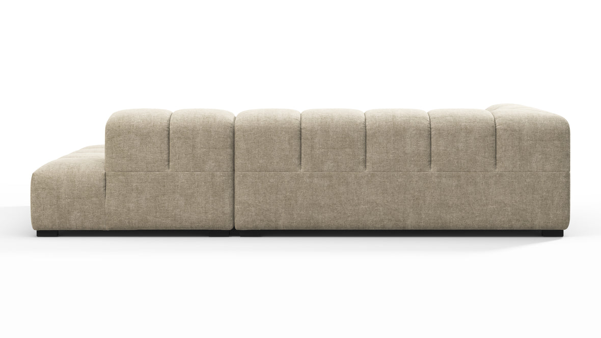 Tufted - Tufted Sectional, Small L, Right, Beige Gray Chenille