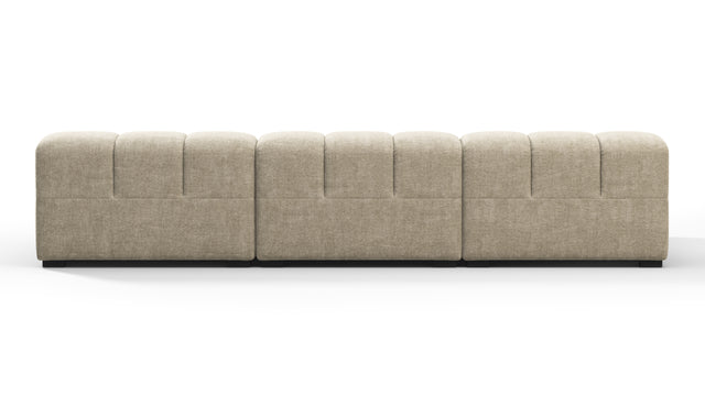 Tufted - Tufted Sectional, Small, Left Chaise, Beige Gray Chenille