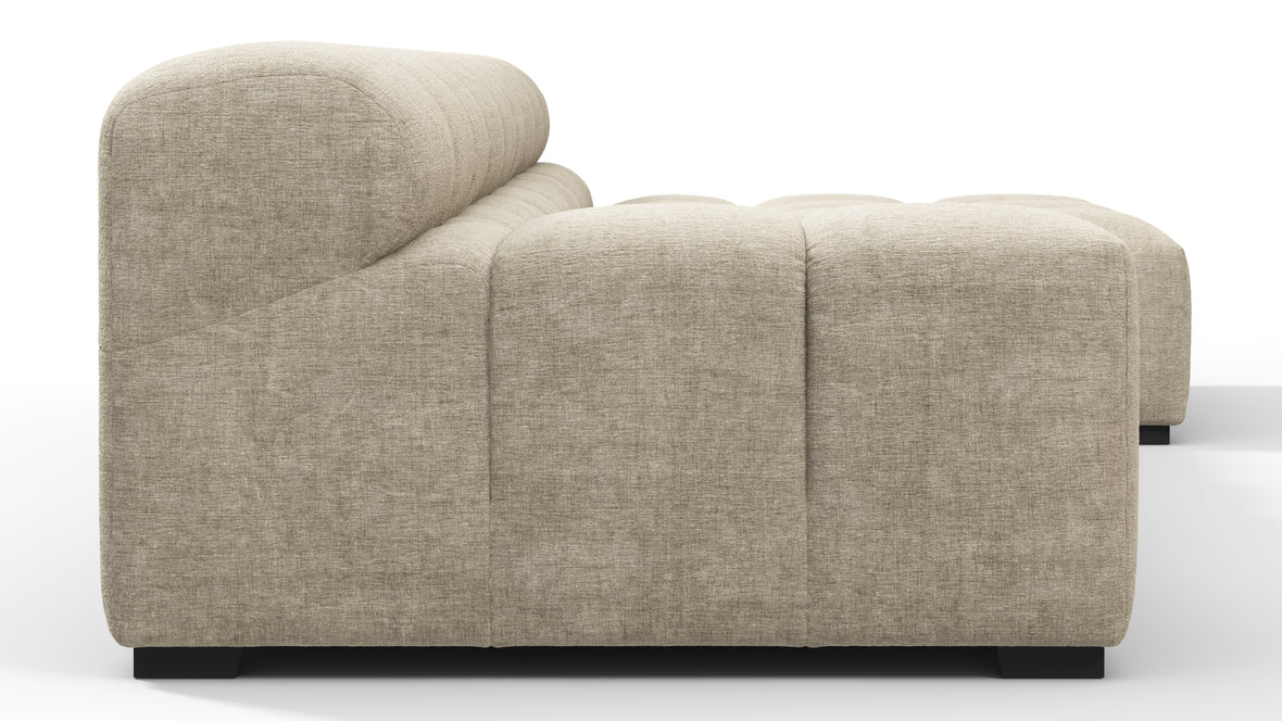 Tufted - Tufted Sectional, Small, Right Chaise, Beige Gray Chenille