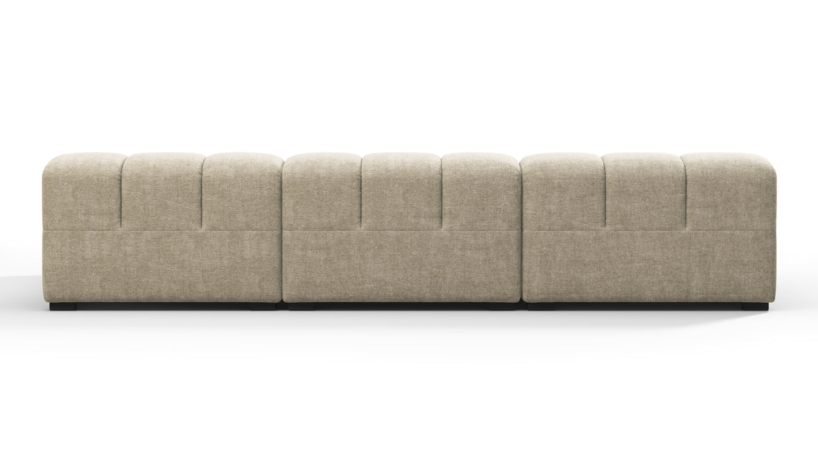 Tufted - Tufted Sectional, Small, Right Chaise, Beige Gray Chenille