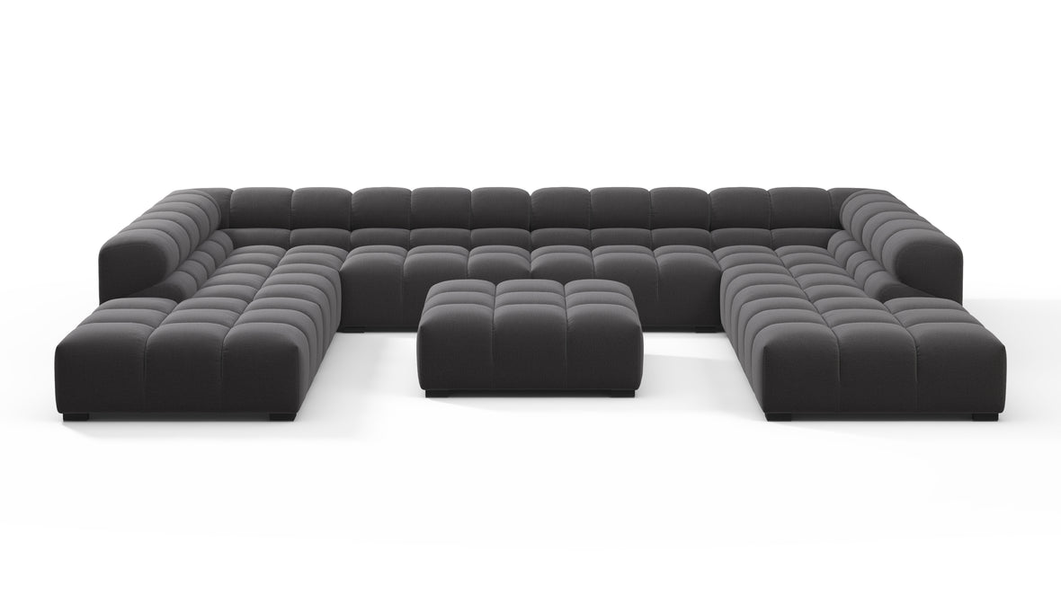 Tufty - Tufty Sectional, U Shape, Ink Brushed Weave