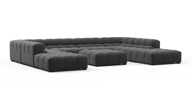 Tufted - Tufted Sectional, U Shape, Ink Brushed Weave