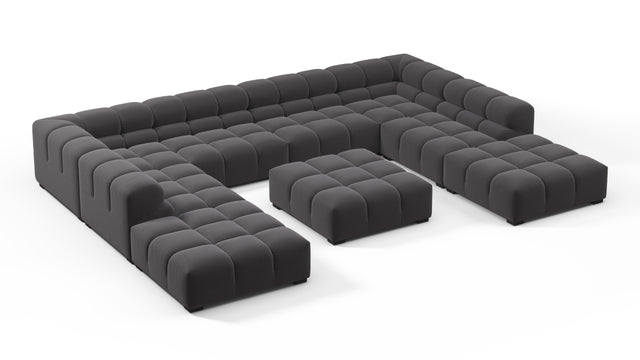 Tufty - Tufty Sectional, U Shape, Ink Brushed Weave