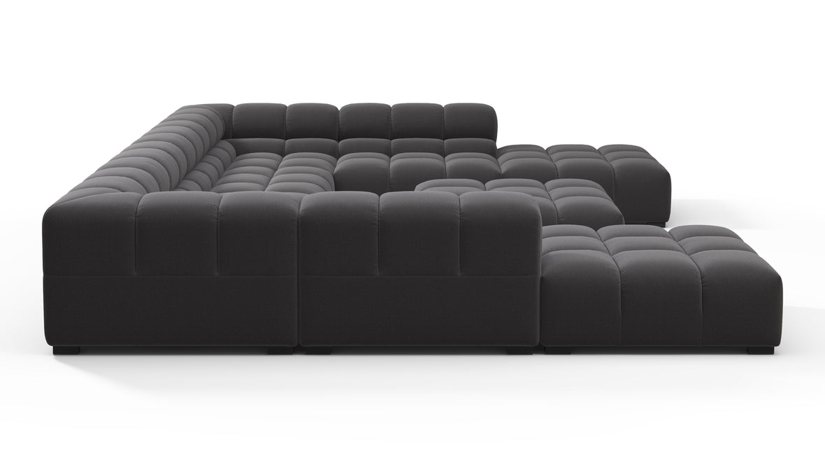 Tufty - Tufty Sectional, U Shape, Ink Brushed Weave