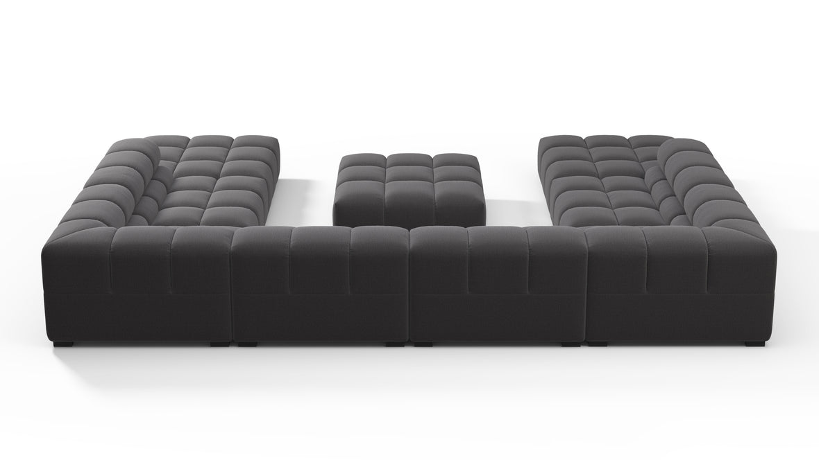 Tufty - Tufty Sectional, U Shape, Ink Brushed Weave