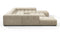 Tufted - Tufted Sectional, U Shape, Beige Gray Chenille