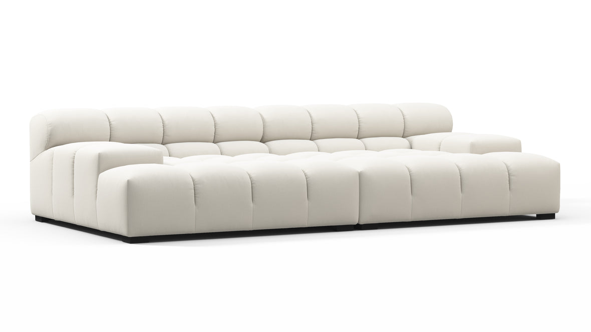 Tufty - Tufty Sectional, Extra Deep Sofa, Oatmeal Brushed Weave