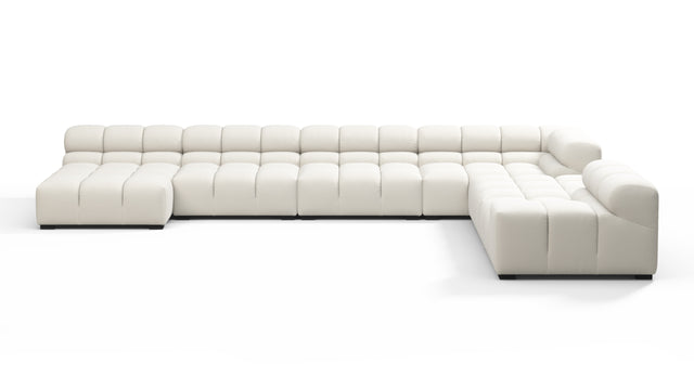 Tufty - Tufty Sectional, Extra Large Right Corner, Oatmeal Brushed Weave