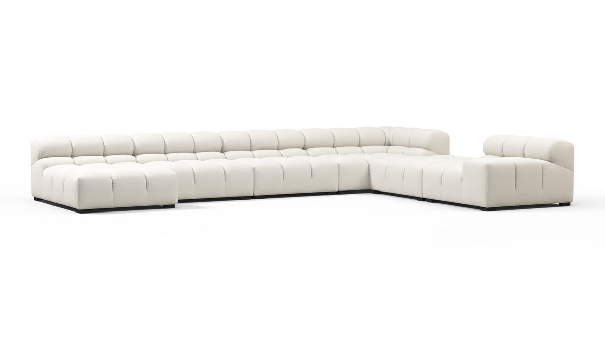 Tufty - Tufty Sectional, Extra Large Right Corner, Oatmeal Brushed Weave