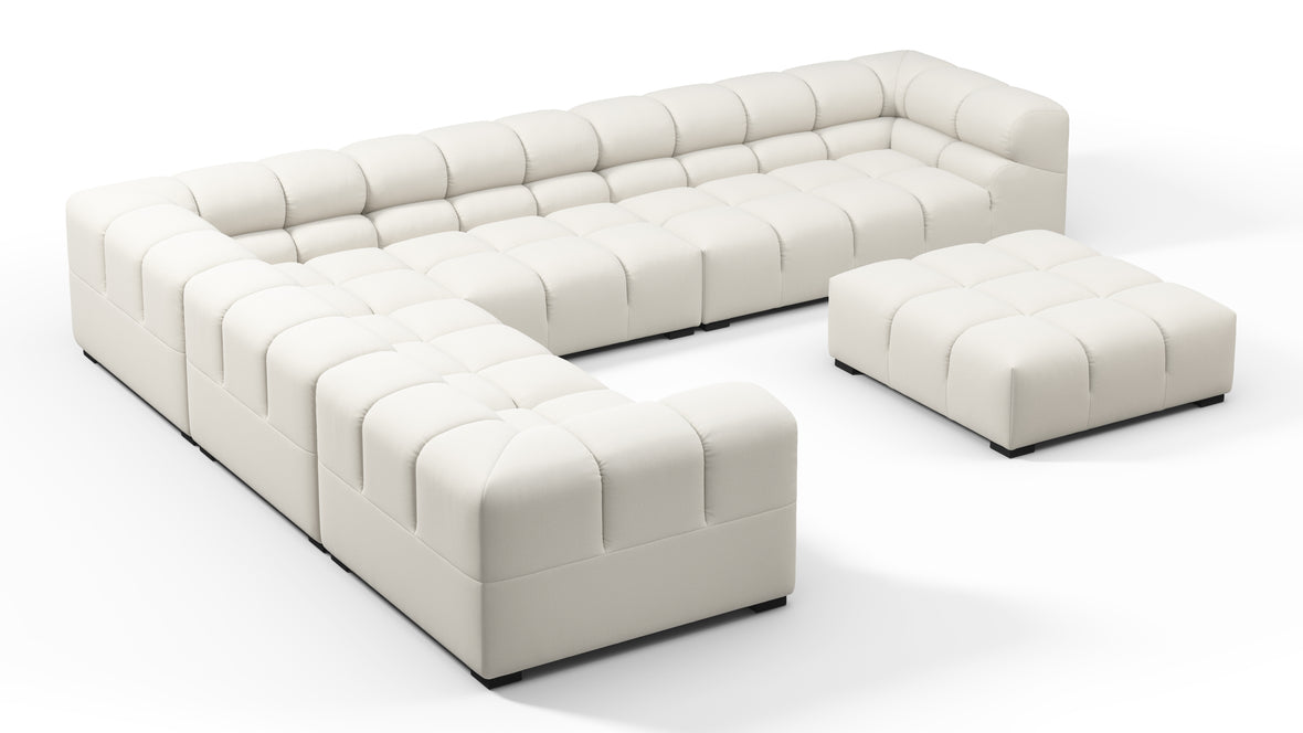 Tufted - Tufted Sectional, Large Left Corner, Natural Weave