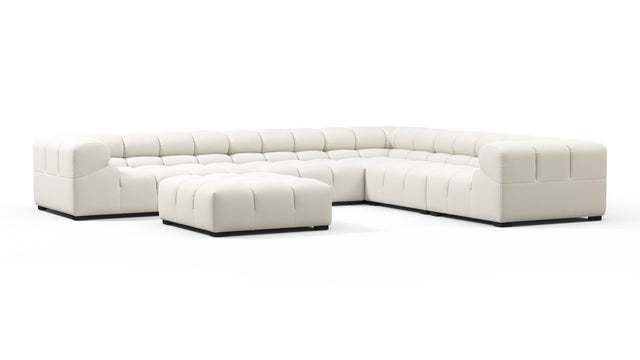 Tufted - Tufted Sectional, Large Right Corner, Oatmeal Brushed Weave