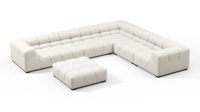 Tufted - Tufted Sectional, Large Right Corner, Oatmeal Brushed Weave