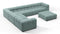 Tufted - Tufted Sectional, Large Left Corner, Cerulean Chenille