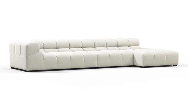 Tufted - Tufted Sectional, Large, Right Chaise, Oatmeal Brushed Weave