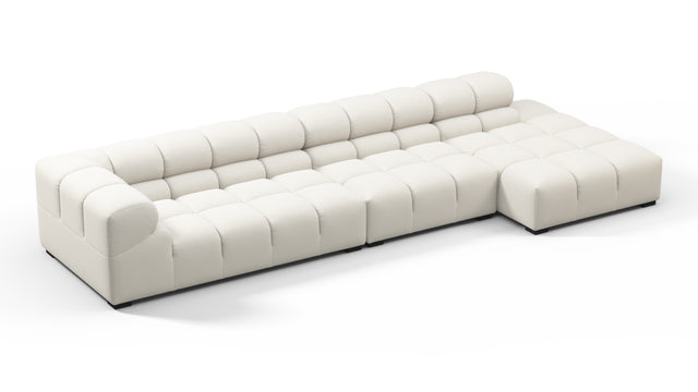 Tufted - Tufted Sectional, Large, Right Chaise, Oatmeal Brushed Weave