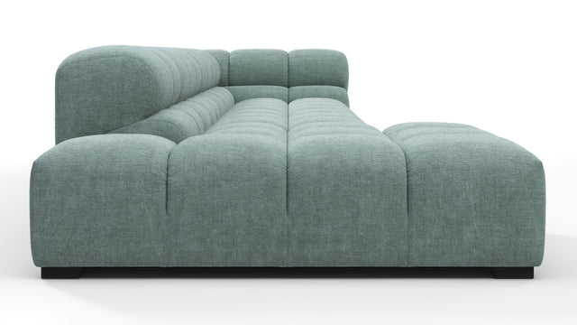 Tufted - Tufted Sectional, Large, Left Chaise, Cerulean Chenille