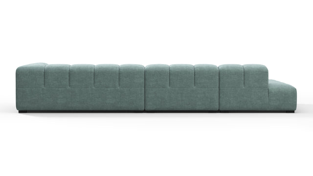 Tufted - Tufted Sectional, Large, Left Chaise, Cerulean Chenille