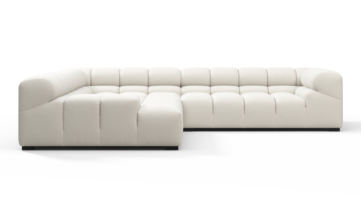 Tufty - Tufty Sectional, Left Corner, Oatmeal Brushed Weave