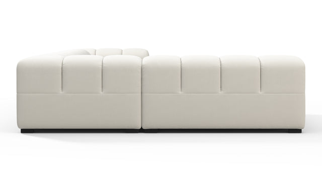 Tufted - Tufted Sectional, Left Corner, Oatmeal Brushed Weave