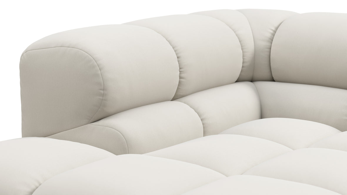 Tufted - Tufted Sectional, Small L, Right, Oatmeal Brushed Weave