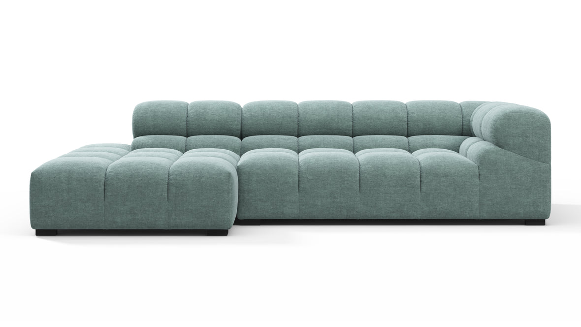 Tufted - Tufted Sectional, Small L, Left, Cerulean Chenille