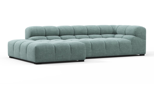 Tufted - Tufted Sectional, Small L, Left, Cerulean Chenille