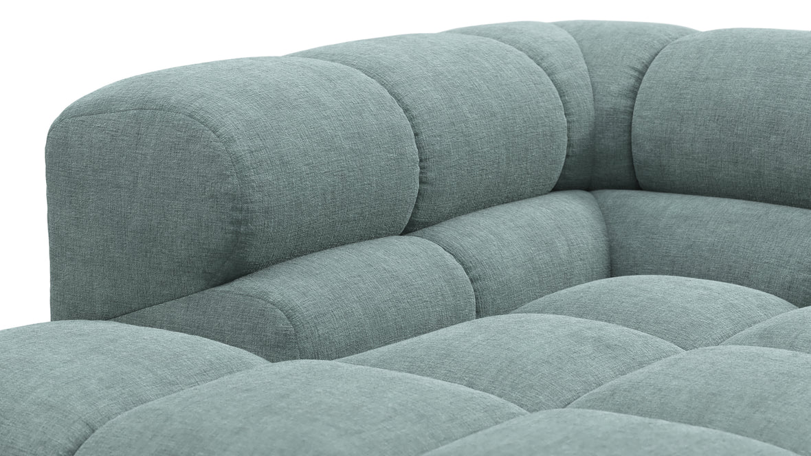 Tufted - Tufted Sectional, Small L, Right, Cerulean Chenille