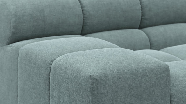 Tufted - Tufted Sectional, Small, Left Chaise, Cerulean Chenille