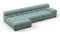 Tufted - Tufted Sectional, Small, Left Chaise, Cerulean Chenille