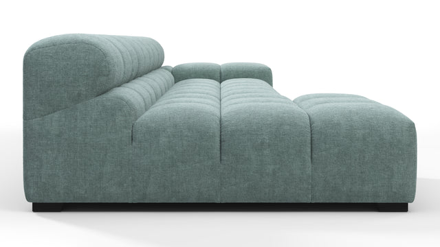 Tufted - Tufted Sectional, Small, Left Chaise, Cerulean Chenille