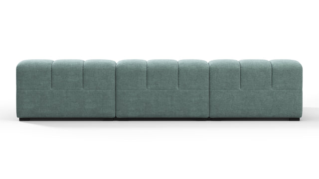 Tufted - Tufted Sectional, Small, Left Chaise, Cerulean Chenille