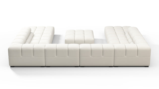 Tufted - Tufted Sectional, U Shape, Oatmeal Brushed Weave