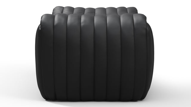 Sandra - Sandra Ottoman, Black Vegan Leather