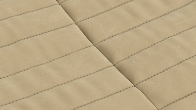 Sandra - Sandra Ottoman, Beige Vegan Leather