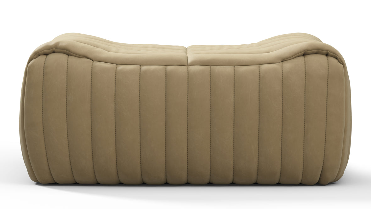 Sandra - Sandra Ottoman, Beige Vegan Leather