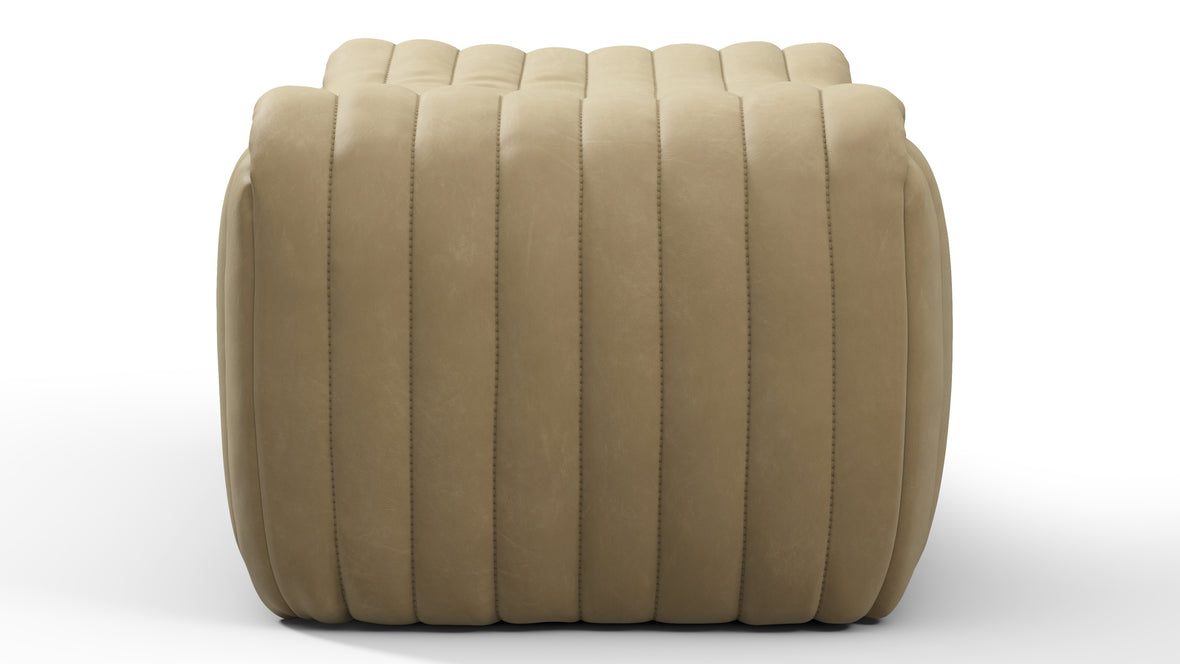 Sandra - Sandra Ottoman, Beige Vegan Leather