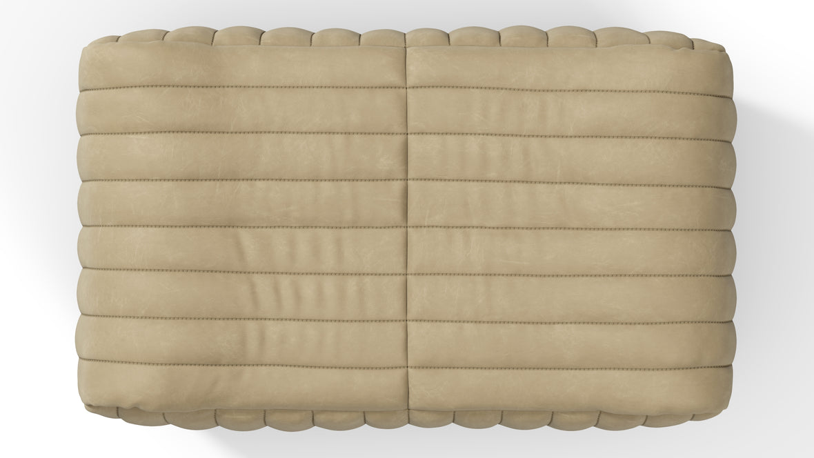 Sandra - Sandra Ottoman, Beige Vegan Leather