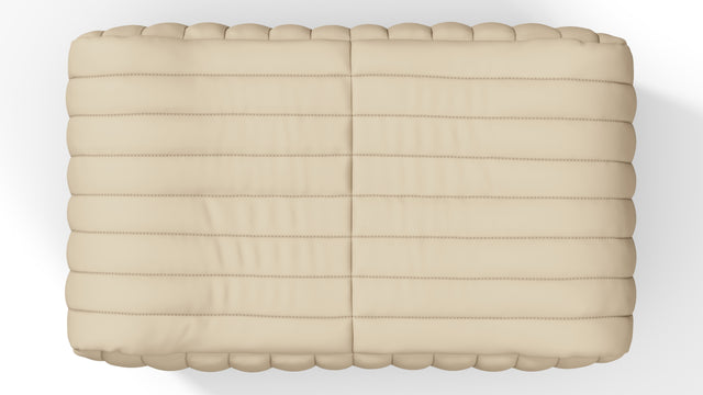 Sandra - Sandra Ottoman, Alabaster Vegan Leather