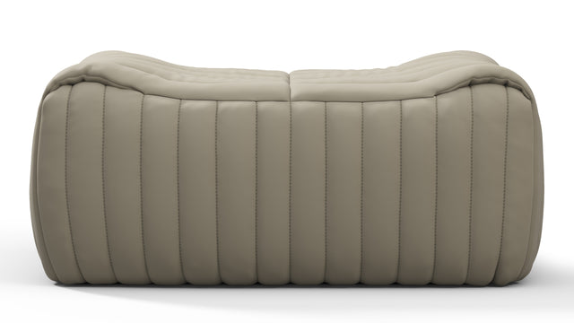 Sandra - Sandra Ottoman, Beige Gray Vegan Leather