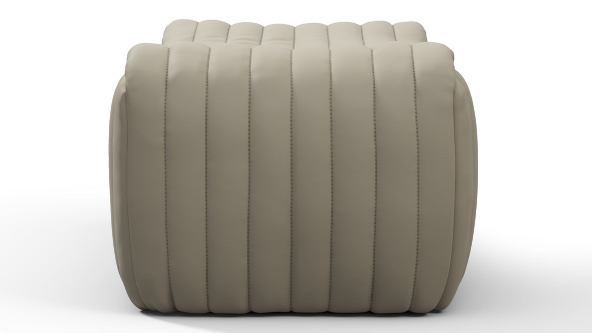 Sandra - Sandra Ottoman, Beige Gray Vegan Leather