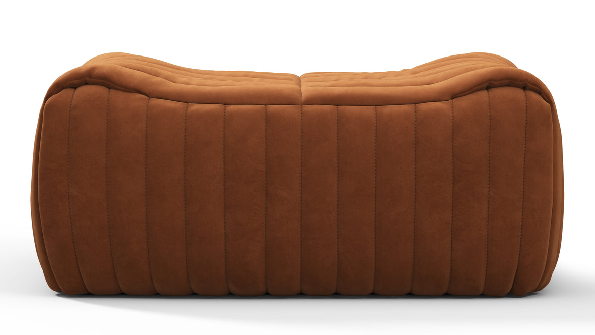 Sandra - Sandra Ottoman, Burnt Orange Vegan Suede