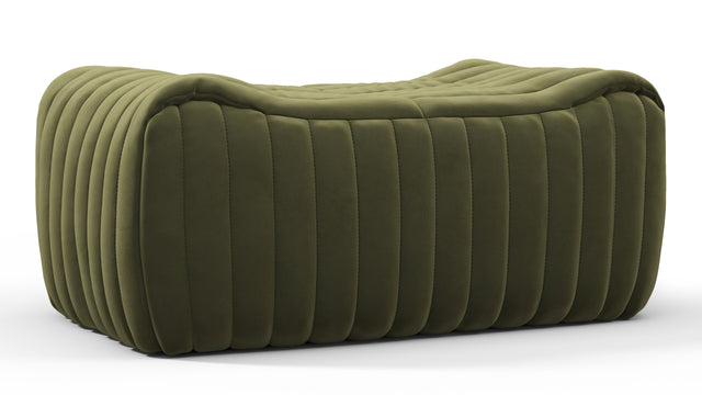 Sandra - Sandra Ottoman, Olive Green Velvet