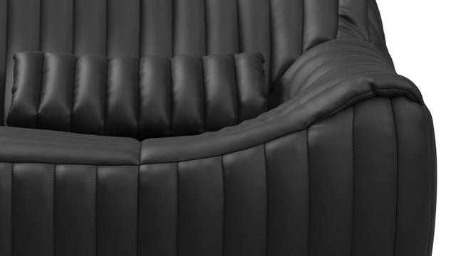 Sandra - Sandra Two Seater Sofa, Black Vegan Leather